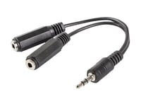 Lanberg - Headset-Delare - 4-Poligt Minijack Hane Till Mini-Phone Stereo 3.5 Mm Hona - 10 Cm - Svart