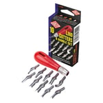Linoleumknivar i set – 10 olika knivar / skärverktyg för linoleum + handtag
