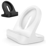 Royalatic Stand Compatible with Magsafe Device, [2 Pack] Silicone Wireless Device Holder Desk Mount Smart Phone Dock Holder Cradle Stand for Wireless Magsafe Device, Black+White
