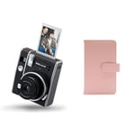 instax mini 40 instant film camera, easy use with automatic exposure, Black & mini photo album, Blush Pink