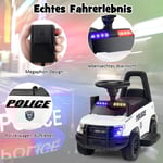 Polisens elbil för barn 6V elbarnbil med förvaringsutrymme vit