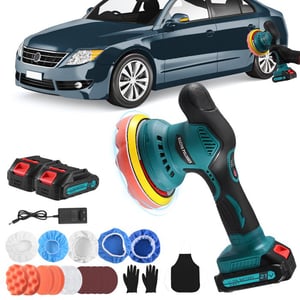 Polisseuse Voiture Sans Fil 21V - 6 Pouces, 8 Vitesses (5500 Tr/min), 2 Batteries, Pour Polissage/cirage/ponçage