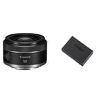 Canon RF 50 mm F1.8 STM Lens, Compact and Lightweight, Fast F1.8 Aperture, Compatible with all Canon EOS R Series Cameras & LP-E17 Battery Pack for EOS M3