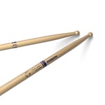 ProMark Scott Johnson Hickory Signature Marching Snare Drum Sticks - FireGrain For Playing Harder, Longer - No Excess Vibration - Lacquer Finish, Large Round Tip, Hickory Wood - 1 Pair