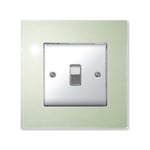 Focus Plastics SINGLE LIGHT SWITCH SOCKET COLOURED ACRYLIC SURROUND FINGER PLATE - BUY 2 GET EXTRA 1 FREE (10 COLOURS) (Green Tint/Glass Effect)