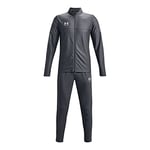 Under Armour Men's Challenger Tracksuit Comfortable Sports Track Suit Jogging Suit Set for Running Warm and Quick drying Sportswear, Pitch Gray White (012), M UK
