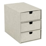 Bigso Box of Sweden rangement de tiroir pour documents et fournitures de bureau – organiseur bureau avec 3 compartiments – module de rangement bureau en panneaux de fibres et papier – beige