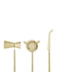 Cocktail Bar Set, Guld, Rustfri Stål Home Tableware Drink & Bar Accessories Shakers & Cocktail Utensils Gold Bloomingville