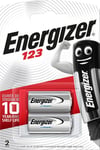 Energizer Lithium CR123 Batterier - 2 Stk