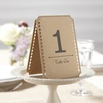 Ginger Ray Numéros de table de fête de mariage Kraft marron 1-12 Vintage Affair, papier, 10,5 x 15,5 cm