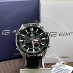 Casio Edifice EFV-C100L-1A Analog Digital Black Leather Chronograph Men's Watch