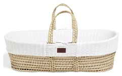 The Little Green Sheep Snuz Knitted Moses Basket - White