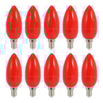 10x LED Ljusstake Ljuslampor Röda Lyckobringande Lampor Gudsljus Energisparande Ljuslampor, E14