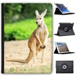 Fancy A Snuggle Pretty Kangaroo Standing In Sand Faux Leather Case Cover/Folio for the New Apple iPad 9.7" (2018 Version)