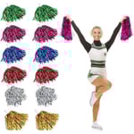 12-pack Cheerleader Pompoms (blandade färger) Fjäderlätt med Metall