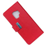 Mipcase Leather Case for Samsung Galaxy S9+, Multi-function Flip Phone Case with Iron Magnetic Buckle, Wallet Case with Card Slots [2 Slots] Kickstand Business Cover for Samsung Galaxy S9+ (Red)