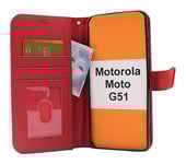 New Standcase Wallet Motorola Moto G51 (Röd)