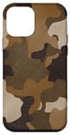 iPhone 12 mini Brown Vintage Camo Realistic Worn Out Effect Case