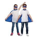 Superhelt Kappe med Maske Blå Barn - One size