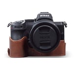 MegaGear MG1945 Ever Ready Genuine Leather Camera Half Case compatible with Nikon Z5 - Brown