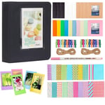 Anter Photo Album Accessories Compatible with Fujifilm Instax Mini Camera, HP Sprocket, Polaroid Zip, Snap, Snap Touch Printer Films with Film Stickers, Album & Frame (64 pocket, Black)
