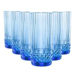Bormioli Rocco 12x America '20s Highball Glasses Cocktail Tumblers 490ml Blue