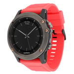 Garmin Fenix 5 22mm silicone watch band - Red Röd