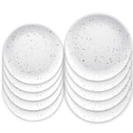 Auntie Morags Epicurean White Terrazzo Outdoor/Camping/BBQ - Plastic/Melamine Dinner & Side Plates, Set for 5