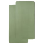 Meyco olive green Jersey underlakan 60 x 120 cm