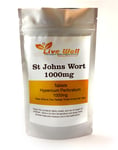 St John's Wort 1000mg Tablets – 60 pack- Vegan, UK Made - Supports Healthy Mood