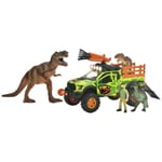 SIMBA.DICKIE.GROUP Dickie - Dinosauriejägare Fordon + Vinsch Ledad Figur Och 3 Dinosaurier Ljud Ljus