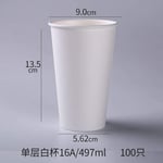 Paper Cup Disposable Cup100Pcs/Pack White Paper Cups with Lid Disposable Coffee Cup Milk Tea Cup Household Office Drinking Accessories Party Supplies-500Ml_No_Lid_100Pcs