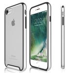 KHOMO iPhone 7 Case Essence Ultra Slim Triple Layer Protection Bumper Case with Anti Scratch Transparent Back and Luxury Colors for New Apple iPhone 7 - Silver