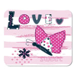 Mousepad Computer Notepad Office Blue Jeans Baby with Butterfly for Design Pink Abstract Animal Cartoon Childhood Home School Game Player Computer Worker Inch