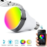 Bluetooth Light Bulb, E27 Lamp 9W Smart LED Light Bulb, Bluetooth Control RGB, Colour Music Speaker Timer, for Living Room, Kids Bedroom, Etc