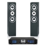 2x Skytronic 6.5" Hi-Fi Speakers Amplifier Cables Cinema System 700W SSC2043