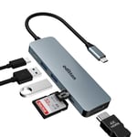 oditton Hub USB C, 6 en 1 Adaptateur USB C avec Sortie HDMI 4K, PD 100W, 2* USB 3.0, SD/TF, Docking USB C Compatible avec Ordinateur Portable/Mac Pro/Air/Pad Pro/Adaptateur Surface Pro 8