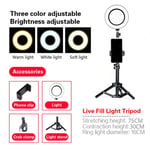 Moin 16CM/6 Inch LED Selfie Ring Light With Stand Studio Pography Po Ring Fill Light Tripod For Smartphone Makeup,75cm Tripod Set