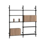 Pira - Pira G2 W-A 210_204 Black Gray/Walnut - Hyllor och hyllsystem - Svart - Metall/Papper/Trä