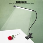 LED Adjustable Clip Reading Light Cold Warm Brightness Light Black Single MA