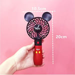 Cute Mickey Fan Portable Handheld With Rechargeable Built-in Battery 800mA USB Port Handy Air Cooling Mini Fan For Smart Home Black