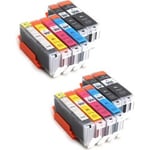 Canon Pixma PGI-550 / CLI-551 XL Set Dubbelt (12-pack) med grå BK/Bk/C/M/Y/GY kompatibla ersättningspatroner (ej Canon original). Fri frakt.