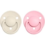 BIBS De Lux Natural Rubber Size 1: 0+ months sut Ivory / Baby Pink 2 stk.