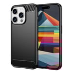 iPhone 15 Pro Mobilskal Carbon Fiber Brushed - Svart Svart