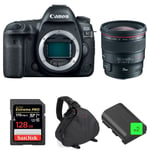 Canon EOS 5D Mark IV + EF 24mm f/1.4L II USM + SanDisk 128GB UHS-I SDXC 170 MB/s + 2 LP-E6N + Sac | Garantie 2 ans