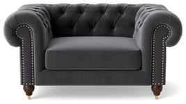 Swoon Winston Velvet Cuddle Chair - Granite Grey