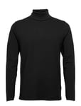 Roll Neck Tee L/S Tops T-shirts Long-sleeved Black Lindbergh Black