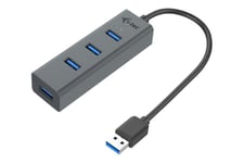 i-Tec USB 3.0 Metal Passive HUB - hubb - 4 portar