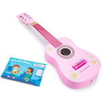 New Classic Toys Instrument débutants Guitare avec Le Livre de Musique-Rose-Fleurs, 348