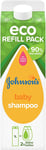 Johnson'S Baby, Eco Refill Pack, Baby Shampoo, No More Tears Formula, 1L